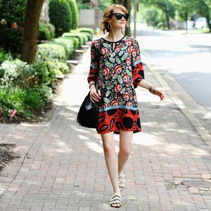 Mango floral print tunic dress